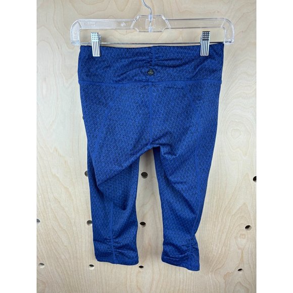 Prana Navy Blue Geometric Zipper Pocket Pull On Activewear Capri Pants Size XS - Picture 2 of 5